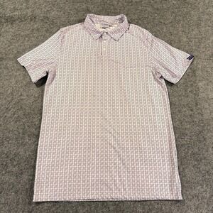 Grant Thornton Invitational Shirt Mens Small White Purple Golf Polo Foray Print